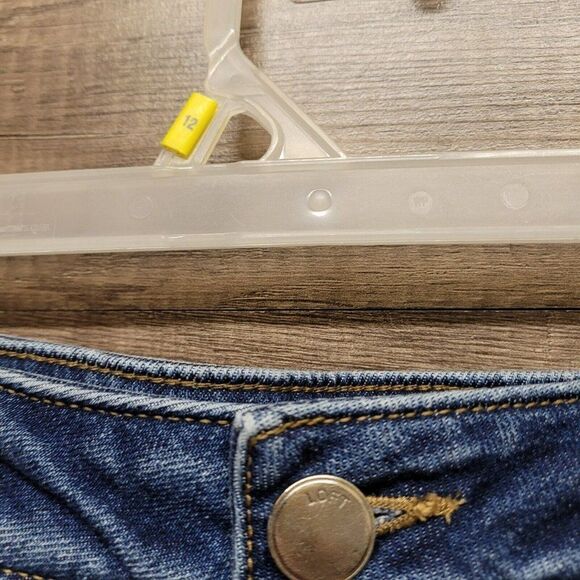Loft Jean Mini Skirt Size 0 Womens Blue Denim Button Front High Rise Medium Wash - Picture 9 of 14